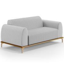 Sofá 2 Lugares Molino 150 Cm Pés D'ouro Cinza D-315 Sofá 2 Lugares Molino 150 Cm Pés D'ouro Cinza D-315
