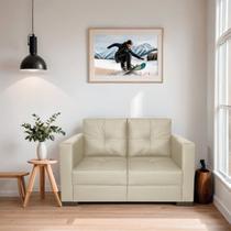 Sofa 2 Lugares Montenegro Sintético com Linha - Doce Sonho Móveis Sofa 2 Lugares Montenegro Sintético com Linha - Doce Sonho Móveis