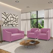 Sofá 2 Lugares Namoradeira + 2 Poltronas Clínica Recepção