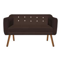 Sofá 2 Lugares Namoradeira com Strass Julia Pé Palito Castanho Suede Marrom M11 DRossi Sofá 2 Lugares Namoradeira com Strass Julia Pé Palito Castanho Suede Marrom M11 DRossi