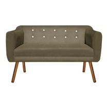 Sofá 2 Lugares Namoradeira com Strass Julia Pé Palito Castanho Suede Marrom Rato M11 DRossi Sofá 2 Lugares Namoradeira com Strass Julia Pé Palito Castanho Suede Marrom Rato M11 DRossi