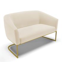 Sofá 2 Lugares Namoradeira Industrial Dourado Stella Linho D03 - D'Rossi Sofá 2 Lugares Namoradeira Industrial Dourado Stella Linho D03 - D'Rossi