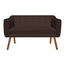 Sofá 2 Lugares Namoradeira Julia Pé Palito Castanho Suede Marrom M11 DRossi Sofá 2 Lugares Namoradeira Julia Pé Palito Castanho Suede Marrom M11 DRossi