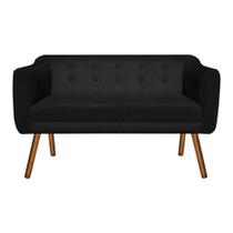 Sofá 2 Lugares Namoradeira Julia Pé Palito Castanho Suede Preto M11 DRossi Sofá 2 Lugares Namoradeira Julia Pé Palito Castanho Suede Preto M11 DRossi