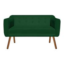 Sofá 2 Lugares Namoradeira Julia Pé Palito Castanho Suede Verde M11- D'Rossi Sofá 2 Lugares Namoradeira Julia Pé Palito Castanho Suede Verde M11- D'Rossi