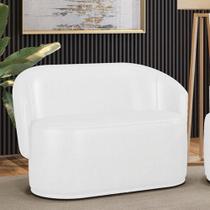 Sofá 2 Lugares Namoradeira Orgânica Para Sala Malu Sintético Pu Branco M11 - D'rossi Sofá 2 Lugares Namoradeira Orgânica Para Sala Malu Sintético Pu Branco M11 - D'rossi