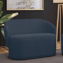 Sofá 2 Lugares Namoradeira Orgânica Para Sala Malu Suede Azul Marinho M11 - D'rossi Sofá 2 Lugares Namoradeira Orgânica Para Sala Malu Suede Azul Marinho M11 - D'rossi