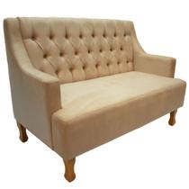 Sofá 2 Lugares Namoradeira Paris Decorativa Para Sala de Estar Quarto Suede Bege Sofá 2 Lugares Namoradeira Paris Decorativa Para Sala de Estar Quarto Suede Bege