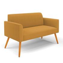 Sofá 2 Lugares Namoradeira Pé Palito Castanho Marisa Bouclê Mostarda D03 - D'rossi