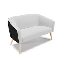 Sofá 2 Lugares Namoradeira Pé Palito Natural Stella Preto/Linho Cinza D03 - D'Rossi Sofá 2 Lugares Namoradeira Pé Palito Natural Stella Preto/Linho Cinza D03 - D'Rossi