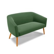 Sofá 2 Lugares Namoradeira Stella Pés Palito Castanho Suede Verde D03 - D'Rossi Sofá 2 Lugares Namoradeira Stella Pés Palito Castanho Suede Verde D03 - D'Rossi