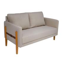 Sofá 2 Lugares Nice Linho Bege e Mel