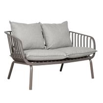 Sofá 2 Lugares Noronha Seiva Fratini 123 cm (largura) Base Aço Assento Polipropileno Estofado Cinza Sofá 2 Lugares Noronha Seiva Fratini 123 cm (largura) Base Aço Assento Polipropileno Estofado Cinza
