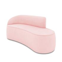 Sofá 2 Lugares Orgânico 140 Cm Morgan Suede Rosa Bebê D03 - D'rossi Sofá 2 Lugares Orgânico 140 Cm Morgan Suede Rosa Bebê D03 - D'rossi