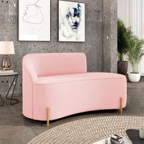 Sofá 2 Lugares Orgânico 140cm Pé Dourado Morgan Suede D03 - D'Rossi