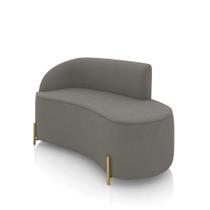 Sofá 2 Lugares Orgânico 140cm Pé Dourado Morgan Suede Grafite D03 - D'rossi Sofá 2 Lugares Orgânico 140cm Pé Dourado Morgan Suede Grafite D03 - D'rossi