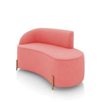 Sofá 2 Lugares Orgânico 140cm Pé Dourado Morgan Suede Rosê D03 - D'rossi Sofá 2 Lugares Orgânico 140cm Pé Dourado Morgan Suede Rosê D03 - D'rossi