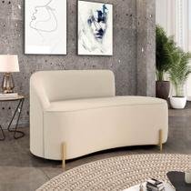 Sofá 2 Lugares Orgânico 140cm Pé Dourado Morgan Veludo Bege Sofá 2 Lugares Orgânico 140cm Pé Dourado Morgan Veludo Bege