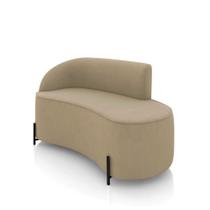 Sofá 2 Lugares Orgânico 140cm Pé Ferro Preto Morgan Suede Marrom R D03 - D'rossi Sofá 2 Lugares Orgânico 140cm Pé Ferro Preto Morgan Suede Marrom R D03 - D'rossi