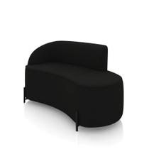 Sofá 2 Lugares Orgânico 140cm Pé Ferro Preto Morgan Veludo Preto