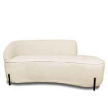 Sofá 2 Lugares Orgânico 140cm Pé Ferro Pto Morgan Bouclê L01 - D'rossi Cor Bege