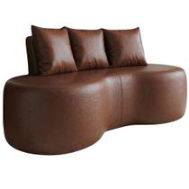 Sofa 2 Lugares Organico 160 cm Ibiza material sintético Vazzano Sofa 2 Lugares Organico 160 cm Ibiza material sintético Vazzano