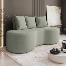 Sofá 2 Lugares Orgânico 160cm com Almofadas Benin Bouclê Menta B03 - D Rossi Sofá 2 Lugares Orgânico 160cm com Almofadas Benin Bouclê Menta B03 - D Rossi