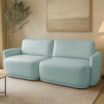 Sofá 2 Lugares Orgânico 194cm Modulado Para Sala Brumma Bouclê K01 - D'rossi Cor Azul