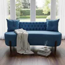 Sofá 2 Lugares Orgânico Curvo Tókio 150cm Bouclé Azul Sofá 2 Lugares Orgânico Curvo Tókio 150cm Bouclé Azul