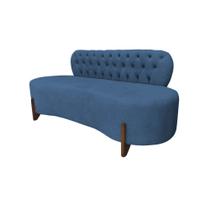 Sofá 2 Lugares Orgânico Curvo Tókio 150cm Bouclé Azul