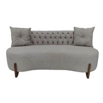Sofá 2 Lugares Orgânico Curvo Tókio 150cm Bouclé Cinza Claro Sofá 2 Lugares Orgânico Curvo Tókio 150cm Bouclé Cinza Claro