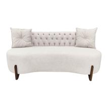 Sofá 2 Lugares Orgânico Curvo Tókio 150cm Bouclé Marfim