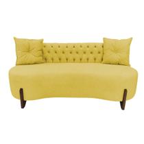 Sofá 2 Lugares Orgânico Curvo Tókio 150cm Couro Amarelo Sofá 2 Lugares Orgânico Curvo Tókio 150cm Couro Amarelo