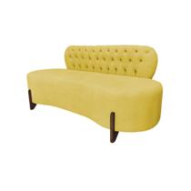 Sofá 2 Lugares Orgânico Curvo Tókio 150cm Couro Amarelo Sofá 2 Lugares Orgânico Curvo Tókio 150cm Couro Amarelo