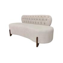 Sofá 2 Lugares Orgânico Curvo Tókio 150cm Couro Bege