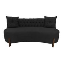 Sofá 2 Lugares Orgânico Curvo Tókio 150cm Couro Preto