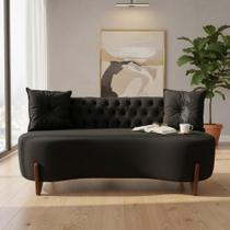 Sofá 2 Lugares Orgânico Curvo Tókio 150cm Couro Preto Sofá 2 Lugares Orgânico Curvo Tókio 150cm Couro Preto