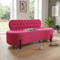 Sofá 2 Lugares Orgânico Curvo Tókio 150cm Couro Rosa Pink Sofá 2 Lugares Orgânico Curvo Tókio 150cm Couro Rosa Pink