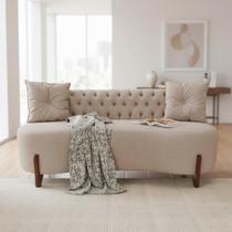Sofá 2 Lugares Orgânico Curvo Tókio 150cm Suede Bege Sofá 2 Lugares Orgânico Curvo Tókio 150cm Suede Bege