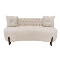 Sofá 2 Lugares Orgânico Curvo Tókio 150cm Suede Marfim