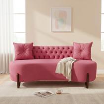 Sofá 2 Lugares Orgânico Curvo Tókio 150cm Suede Rosa Sofá 2 Lugares Orgânico Curvo Tókio 150cm Suede Rosa