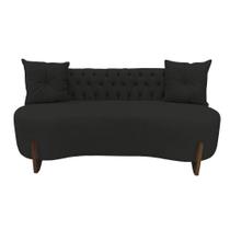Sofá 2 Lugares Orgânico Curvo Tókio 150cm Veludo Preto Sofá 2 Lugares Orgânico Curvo Tókio 150cm Veludo Preto