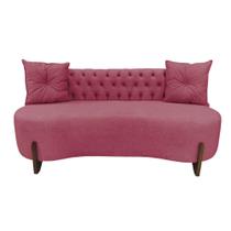 Sofá 2 Lugares Orgânico Curvo Tókio 150cm Veludo Rosa