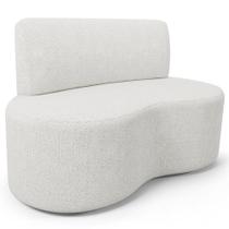 Sofá 2 Lugares Orgânico Para Sala de Estar Living Larissa L02 Bouclê Branco - Lyam Decor Sofá 2 Lugares Orgânico Para Sala de Estar Living Larissa L02 Bouclê Branco - Lyam Decor