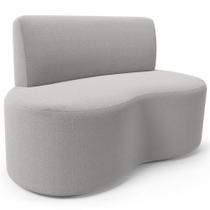 Sofá 2 Lugares Orgânico Para Sala de Estar Living Larissa L02 Bouclê Cinza - Lyam Decor Sofá 2 Lugares Orgânico Para Sala de Estar Living Larissa L02 Bouclê Cinza - Lyam Decor