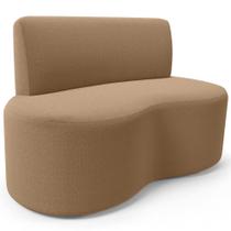 Sofá 2 Lugares Orgânico Para Sala de Estar Living Larissa L02 Bouclê Mostarda - Lyam Decor Sofá 2 Lugares Orgânico Para Sala de Estar Living Larissa L02 Bouclê Mostarda - Lyam Decor