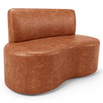 Sofá 2 Lugares Orgânico Para Sala de Estar Living Larissa L02 material sintético Camel - Lyam Decor Sofá 2 Lugares Orgânico Para Sala de Estar Living Larissa L02 material sintético Camel - Lyam Decor