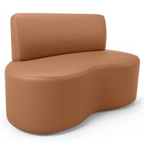 Sofá 2 Lugares Orgânico Para Sala de Estar Living Larissa L02 material sintético Mocca - Lyam Decor