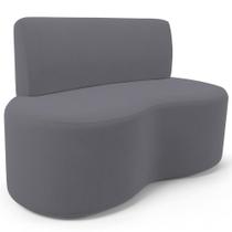 Sofá 2 Lugares Orgânico Para Sala de Estar Living Larissa L02 Suede Cinza - Lyam Decor Sofá 2 Lugares Orgânico Para Sala de Estar Living Larissa L02 Suede Cinza - Lyam Decor