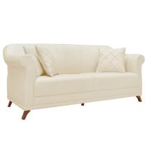 Sofá 2 Lugares para Sala de Estar 180cm Apollo Linho Pérola - Montanaris Decor